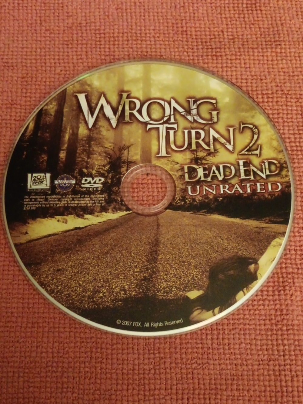 2/$8 Wrong Turn 2: Dead End (Unrated) DVD *NO CASE*